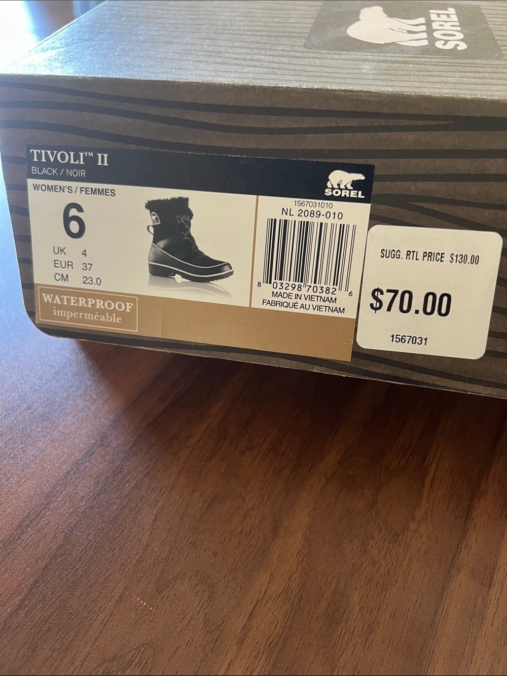 Sorel Black Tivoli II Women's Waterproof Boots size 6